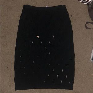 Diamond black cut out skirt